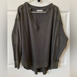 Free People Owen Thermal‎ Top dark green size small